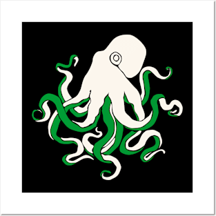 Green octopus. Posters and Art